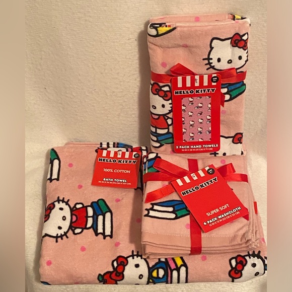 Hello Kitty | Bath | Hello Kitty Bath Towels 7 Piece Set Bath2 Hand ...